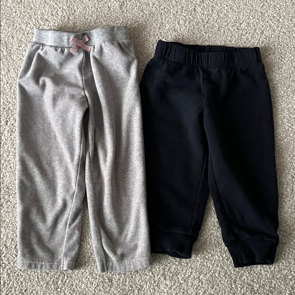 Lot of 2 Carter's 18 month joggers light gray / black